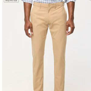 J. Crew Factory Slim-Fit Tech Chino Flex Pant, Dark Khaki, 33x30, EUC
